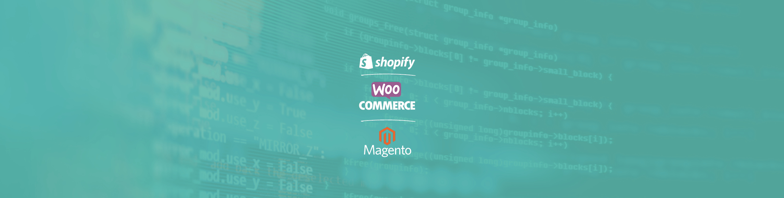 Shopify Logo, Magento Logo, WooCommerce Logo